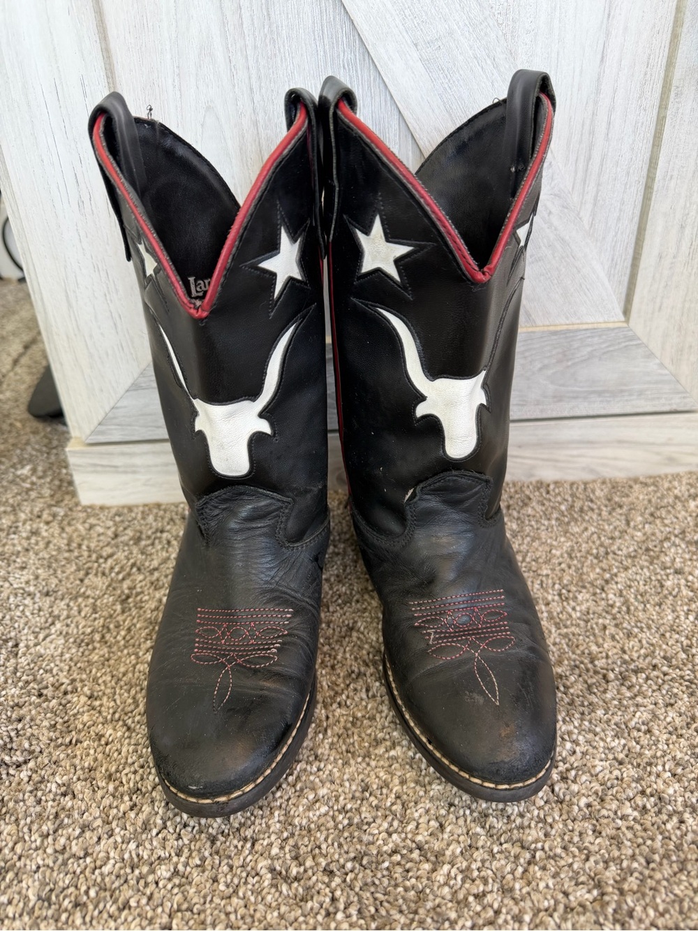 Kids Larado Longhorn Leather Boots 13M